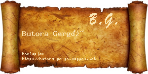 Butora Gergő névjegykártya